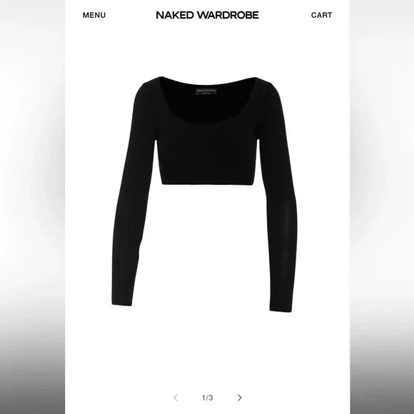 Naked Wardrobe Black Crop Top - Picture 2 of 3